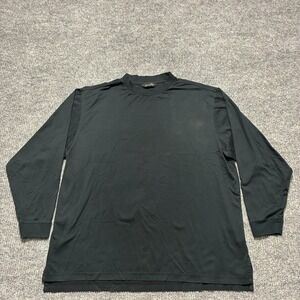Albert Ross Mens Long Sleeve Shirt Size XL Black Cotton Casual Crew Neck